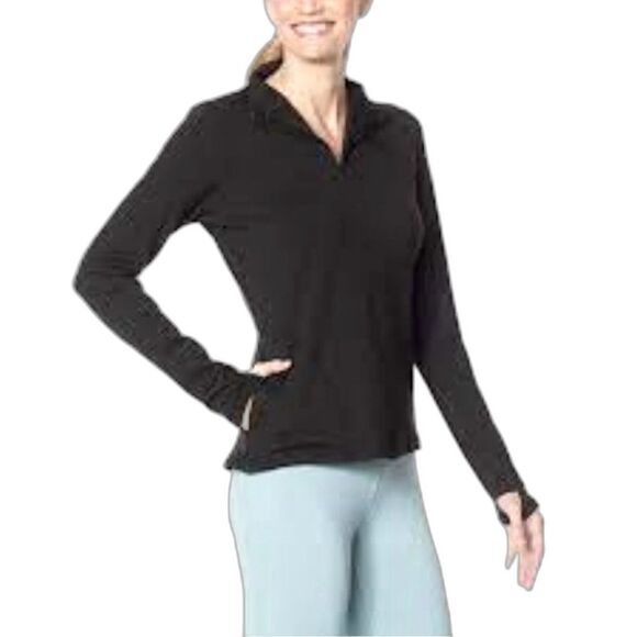 Shadow Sport Fitted Mock-Neck Quarter Zip Athletic Sport Jacket Black Size M NEW - Picture 2 of 8